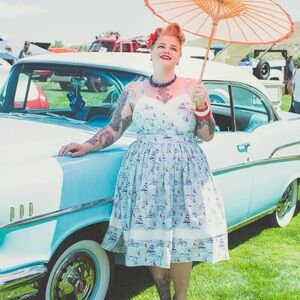 Collectif Nautical Print A-Line Dress